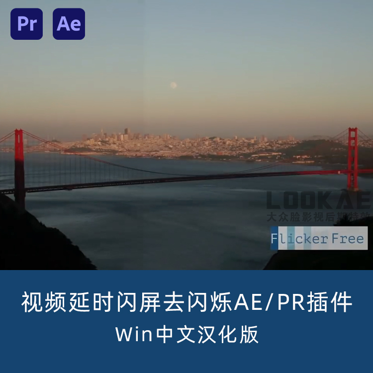 中文汉化版-视频延时闪屏去闪烁AE/PR插件 Flicker Free 2.2.3 Win