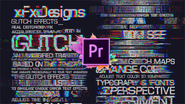 Premiere预设：30个信号干扰字幕标题Pr预设动画 30 Glitch Text Presets-精品资源站