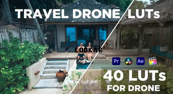 40种户外旅行大疆航拍无人机电影LUTS调色预设 Travel Drone Luts-精品资源站