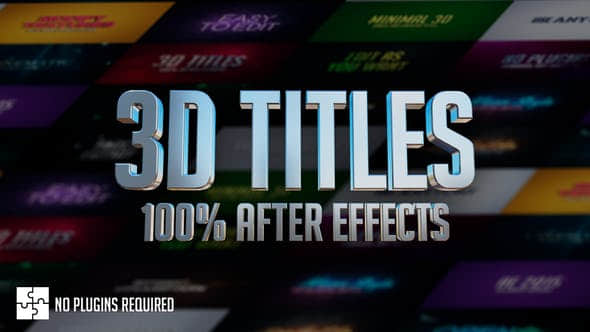 AE模板-三维立体金属质感文字标题 3D Titles-精品资源站