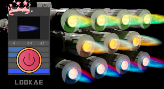 宇宙飞船引擎喷射火焰特效Blender插件 Jet Flame V1.0-精品资源站