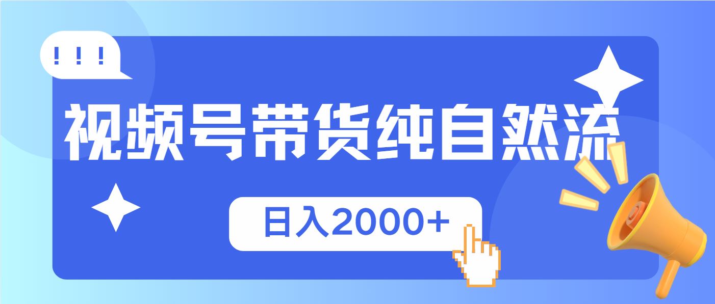 （13998期）视频号带货，纯自然流，起号简单，爆率高轻松日入2000+-精品资源站