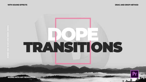 Premiere模板-464种冲击缩放旋转信号干扰破损无缝视频Pr转场预设 Dope Transitions-精品资源站