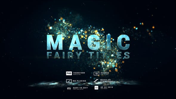 AE模板-漂亮优雅魔法粒子动画文字标题开场 Magic Fairy Particles Titles-精品资源站