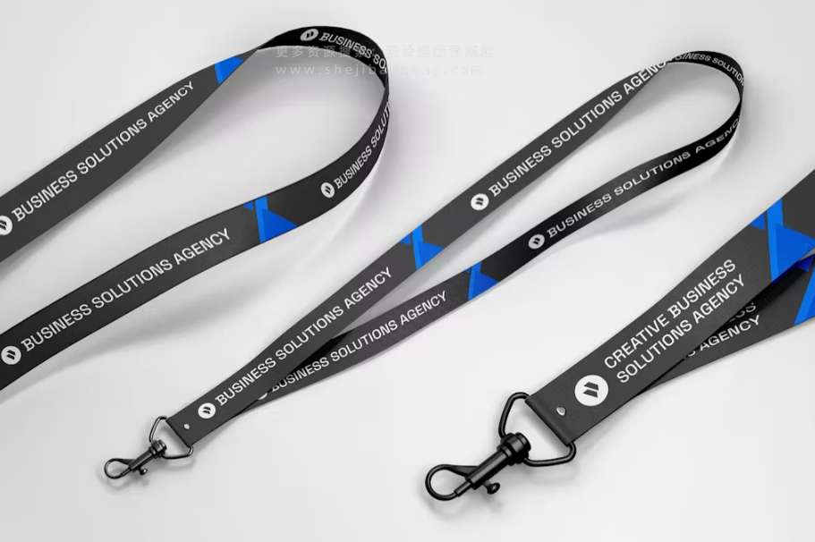 挂绳证件夹PS样机模版Lanyard Id Card Holder Mockup-精品资源站