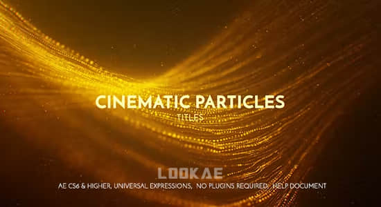 AE模板-金色线条粒子背景影视文字标题开场片头动画 Cinematic Particles Titles-精品资源站