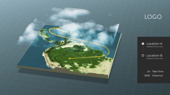 AE模板-三维世界地图标记定点连线动画生成器-精品资源站