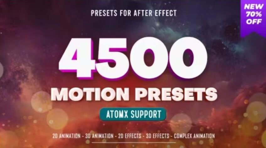 AE脚本 4500种图层运动缓入缓出弹跳蹦跶动画预设 Motion Presets-精品资源站