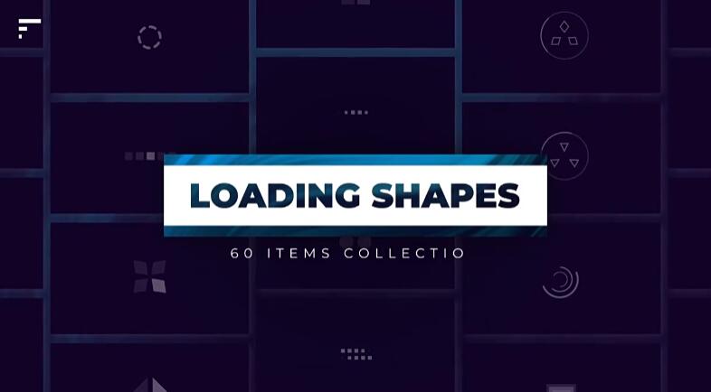 AE模板 60种独立加载读取MG图形动画 Loading Shapes