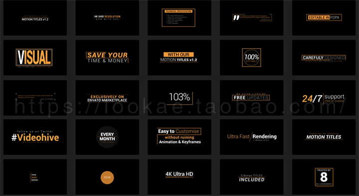 FCPX插件：25种文字标题动画 Motion Titles 4k V1.2-精品资源站