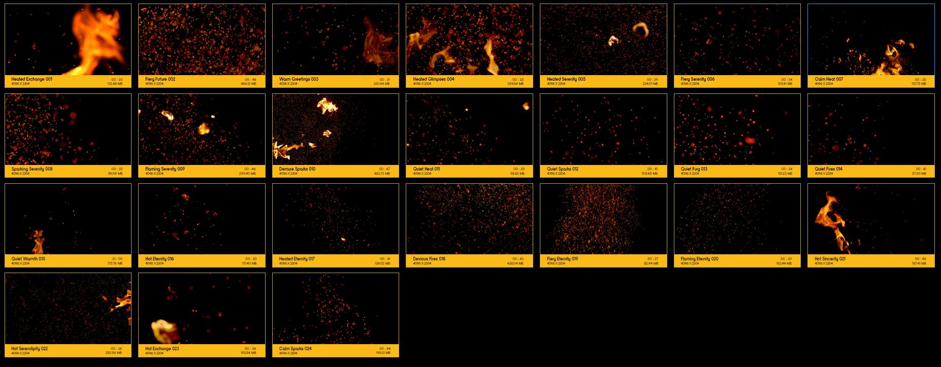 4K视频素材 88个火焰火星粒子碎屑飞溅视频叠加特效4K动画Floating Embers