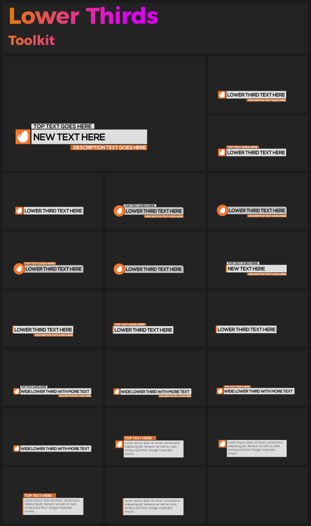 AE模板-860个时尚文字标题排版设计转场背景气泡图形元素动画V18