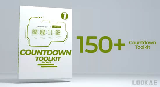 150种科技感数字滚动倒计时工具AE/PR模板 Countdown Timer Toolkit-精品资源站