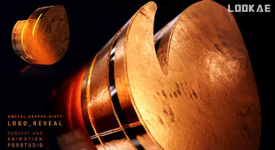AE模板-金属质感三维立体拉伸LOGO标志片头 Metal Copper Dirty Logo Reveal-精品资源站
