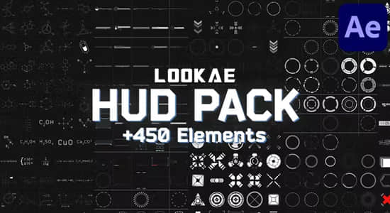 AE模板-450个科技感UI用户界面动画 HUD Pack Part 6-精品资源站