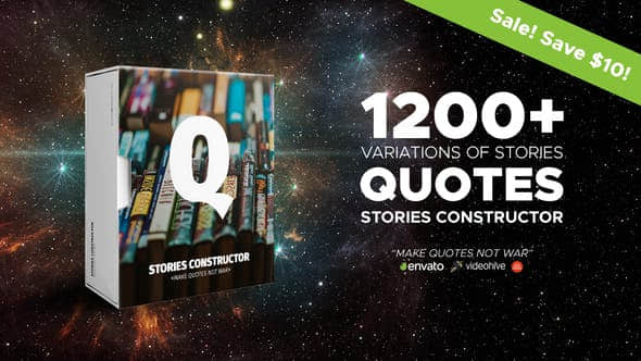 AE模板-1200个手机竖屏引用文字大标题动画 Stories Constructor – Quotes-精品资源站