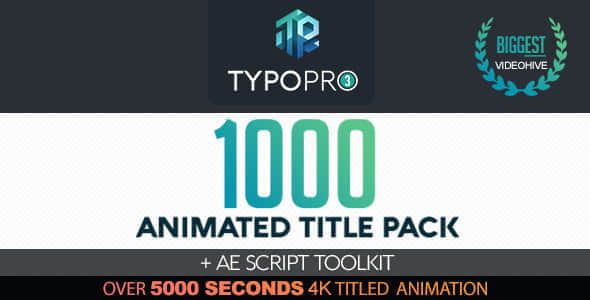AE脚本+模板：1000种个性创意文字标题排版动画包 Typopro-Typography Pack-精品资源站