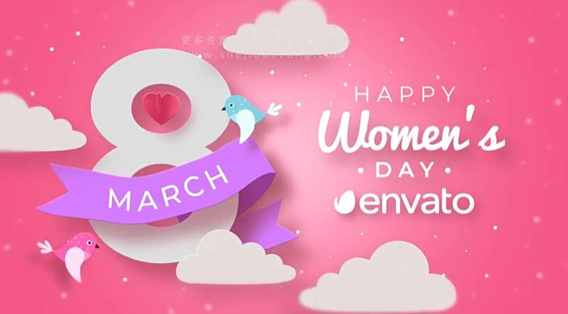 AE模板 三月八日妇女节快乐开场动画 Happy Women’s Day Opener