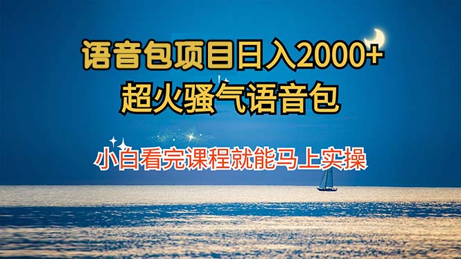（12734期）语音包项目 日入2000+ 超火骚气语音包小白看完课程就能马上实操-精品资源站