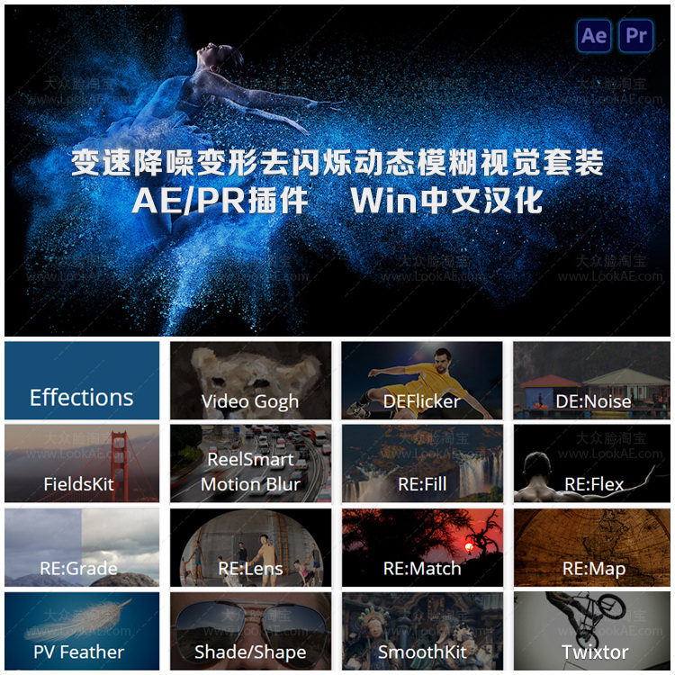 中文汉化-慢动作降噪去闪动态模糊视觉套装AE/PR插件REVisionFX v24.10 Win-精品资源站