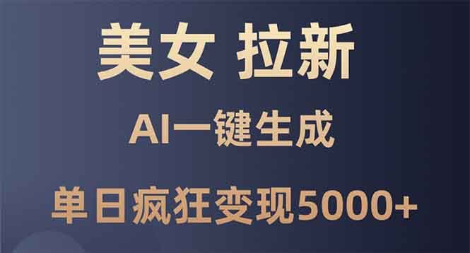 （13866期）美女暴力拉新，通过AI一键生成，单日疯狂变现5000+，纯小白一学就会！-精品资源站