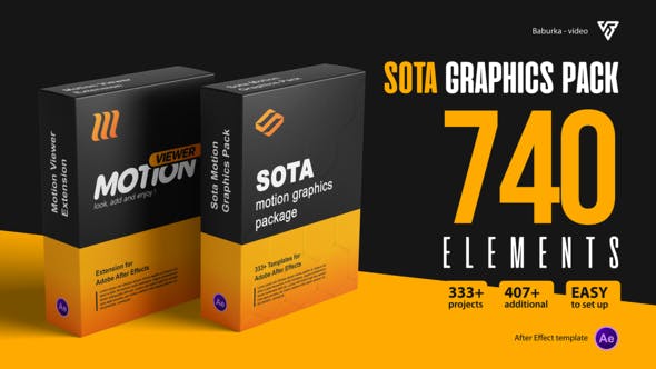 AE脚本-740个现代时尚文字标题宣传封面排版设计图形动画预设 Motion Graphics Pack-精品资源站