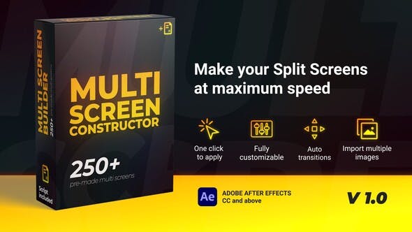 AE模板-250种高质量动态视频分屏组合分割拼贴效果 Multi Screen Constructor-精品资源站