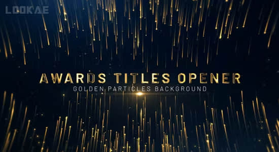 AE模板-金色粒子背景颁奖典礼文字标题开场片头Awards Titles Opener-精品资源站