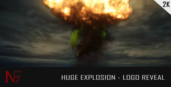 AE模板：蘑菇云爆炸LOGO标志片头 Huge Explosion Logo Reveal-精品资源站