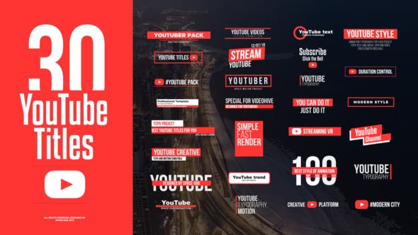 FCPX插件-30种社交网络媒体文字标题排版动画 YouTube Motion Titles-精品资源站