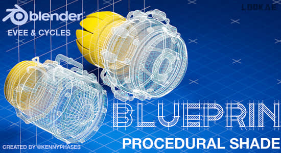 Blender插件-蓝图设计图渲染工具 Blueprint Shader KennyPhases V2-精品资源站