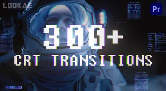 PR模板-300个复古画面故障损坏干扰视频转场预设 CRT Transitions-精品资源站