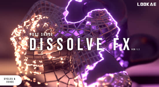 科幻魔法物质溶解消散特效Blender插件 POSTSHADE DissolveFX 1.01-精品资源站