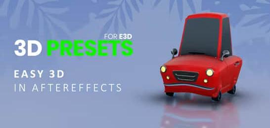 AE模板 80种E3D三维动画弹跳旋转飞行模型预设3D Motion Presets