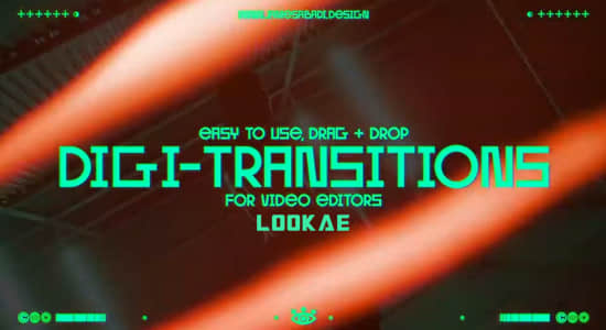 4K视频素材-50个数字故障炫光闪烁风格化转场素材 Design Digi-Transitions-精品资源站