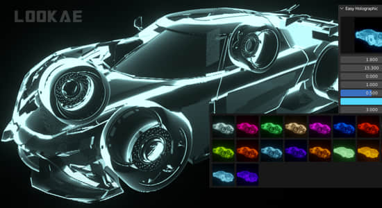 模型全息投影视觉特效Blender插件 Easy Holographic Addon V1-精品资源站