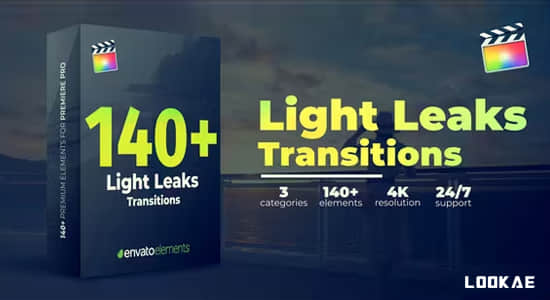 FCPX插件-90组镜头漏光光效叠加转场过渡预设 Light Leaks Transitions-精品资源站