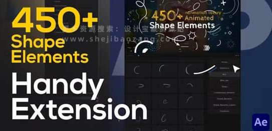 450款线条箭头MG动画图形AE脚本预设-Shape Elements Pack