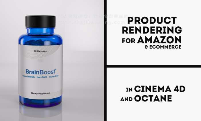 3D药瓶渲染C4D教程-3D Product Rendering in Cinema 4D & Octane