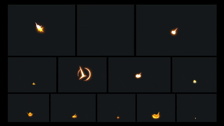 AE脚本-900个卡通能量电流冰雪火焰烟雾爆炸植物生长MG动画特效Magic Button+视频素材