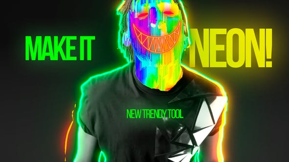 AE模板-霓虹电流能量描边特效动画 Make It Neon-精品资源站