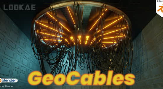 电缆电线模型生成器Blender插件 GeoCables v2.1.0 – Geometry Nodes Cables-精品资源站