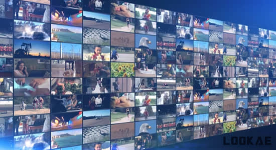 AE模板-空间平面多画面视频墙展示介绍动画 Flat Video Wall Intro Pack-精品资源站