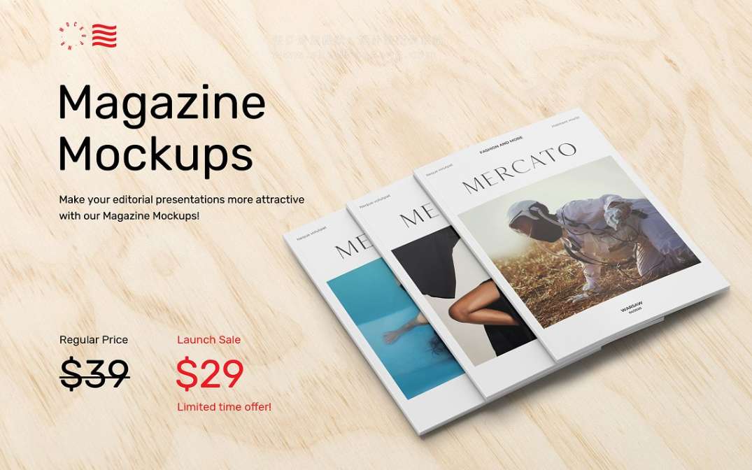 PS样机 52款书本杂志图书手册装订效果展示PS模型样机 Magazine Mockups – 52 Scenes