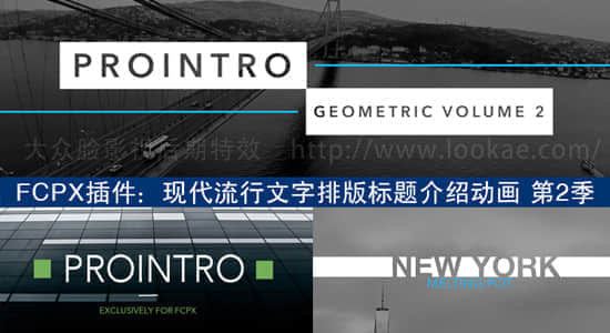 FCPX插件：现代流行文字标题介绍动画 ProIntro Geometric 第2季-精品资源站