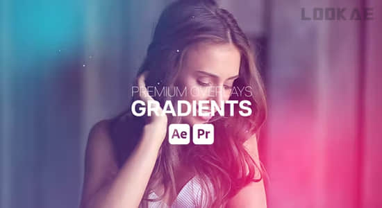 彩色颜色渐变叠加视觉特效AE/PR模板 Premium Overlays Gradients-精品资源站