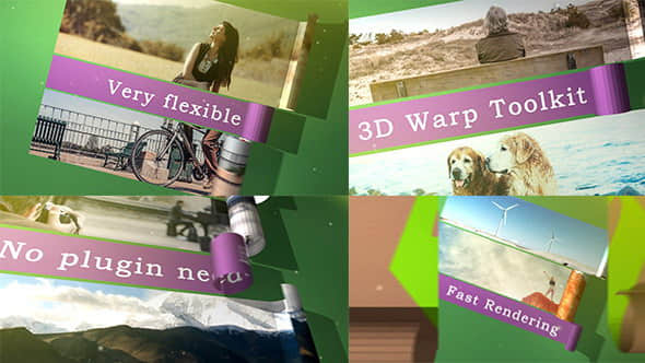 AE模板：三维卷页画轴图文展示动画 3D Warp Toolkit-精品资源站