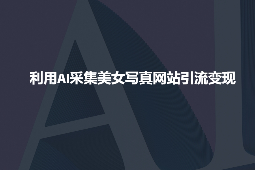 利用AI采集美女写真网站引流变现，引流嘎嘎的-精品资源站