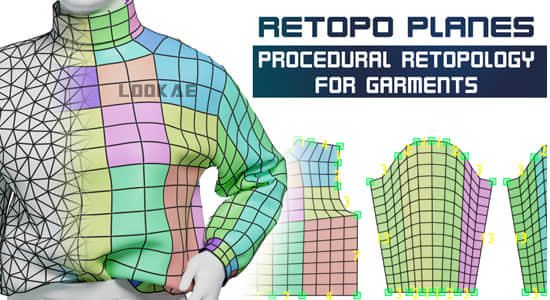 Retopo Planes V1.2 布料衣服模型重拓扑Blender插件-精品资源站