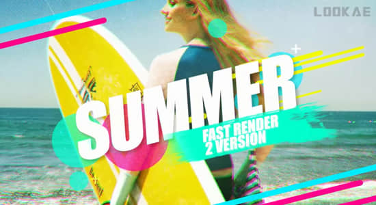 AE模板-动感欢乐夏日炫彩图形快闪图文介绍展示动画 Summer Openers-精品资源站